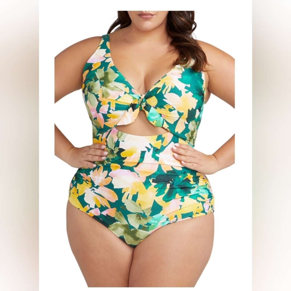 Artesands Cezanne Floral Cutout One-Piece Swimsuit